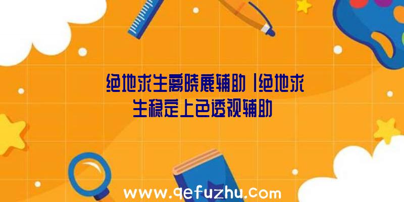 「绝地求生离晓鹿辅助」|绝地求生稳定上色透视辅助